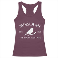 Vintage Blue Bird Missouri Racerback Tank Top The Show Me State Pride