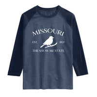 Vintage Blue Bird Missouri Raglan Shirt The Show Me State Pride