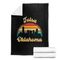 Vintage Tulsa Oklahoma Pride Throw Blanket Proud Oklahoman Gift