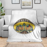 Vintage Tulsa Oklahoma Cityscape Pride Throw Blanket