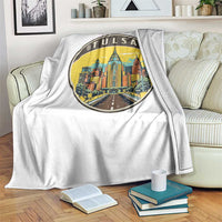 Vintage Tulsa Oklahoma Cityscape Pride Throw Blanket