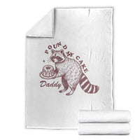 Funny Raccoon Adult Humor Gag Gift Throw Blanket Pound My Cake Daddy