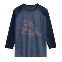 Funny Raccoon Adult Humor Gag Gift Raglan Shirt Pound My Cake Daddy