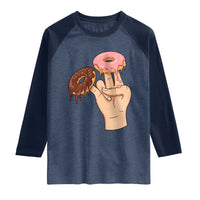 2 In The Pink 1 In The Stink Raglan Shirt Funny Donut Adult Humor