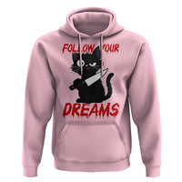 Killer Black Cat Halloween Hoodie Follow Your Dreams - Wonder Print Shop