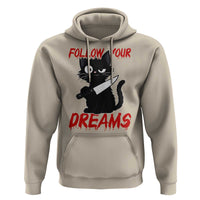 Killer Black Cat Halloween Hoodie Follow Your Dreams - Wonder Print Shop