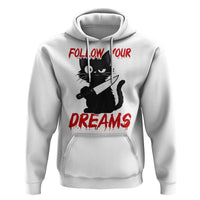 Killer Black Cat Halloween Hoodie Follow Your Dreams - Wonder Print Shop