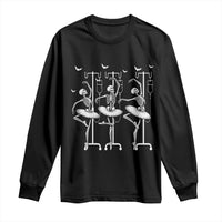 Emergency Room RN Nurse Halloween Long Sleeve Shirt Dancing Skeleton - Wonder Print Shop
