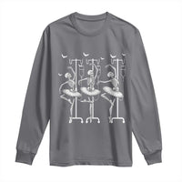Emergency Room RN Nurse Halloween Long Sleeve Shirt Dancing Skeleton - Wonder Print Shop