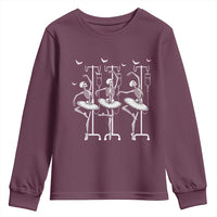 Emergency Room RN Nurse Halloween Youth Sweatshirt Dancing Skeleton - Wonder Print Shop