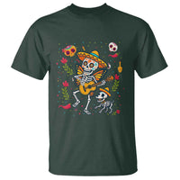 Day Of The Dead Skeleton T Shirt Playing Guitar With Dog Mexican Festival - Wonder Print Shop