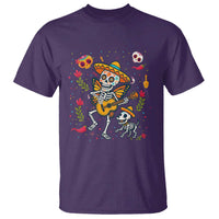 Day Of The Dead Skeleton T Shirt Playing Guitar With Dog Mexican Festival - Wonder Print Shop