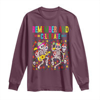 Dia De Los Muertos Skeleton Long Sleeve Shirt Remember And Celebrate Mexican Festival - Wonder Print Shop