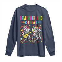 Dia De Los Muertos Skeleton Long Sleeve Shirt Remember And Celebrate Mexican Festival - Wonder Print Shop