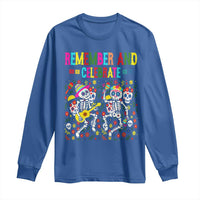 Dia De Los Muertos Skeleton Long Sleeve Shirt Remember And Celebrate Mexican Festival - Wonder Print Shop
