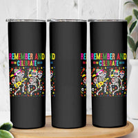 Dia De Los Muertos Skeleton Skinny Tumbler Remember And Celebrate Mexican Festival
