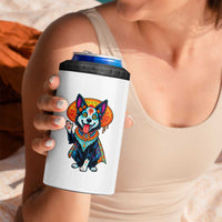 Dia De Los Muertos Border Collie 4 in 1 Can Cooler Tumbler Sugar Skull Dog Day Of The Dead Gift