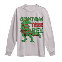 Christmas Dinosaur Long Sleeve Shirt Funny Tree Rex Xmas Light - Wonder Print Shop