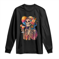 Funny Summer Sugar Skull Cocktail Lover Long Sleeve Shirt