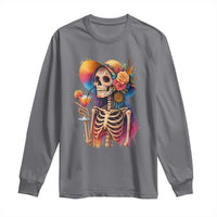 Funny Summer Sugar Skull Cocktail Lover Long Sleeve Shirt