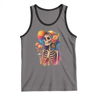 Funny Summer Sugar Skull Cocktail Lover Tank Top