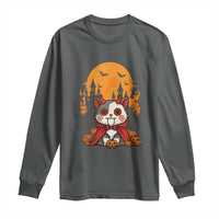 Halloween Cat Long Sleeve Shirt Horror Vampire Kawaii Chibi Kitten - Wonder Print Shop