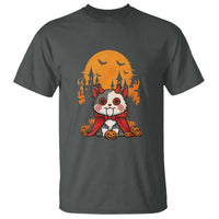 Halloween Cat T Shirt Horror Vampire Kawaii Chibi Kitten - Wonder Print Shop