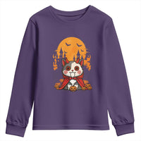 Halloween Cat Youth Sweatshirt Horror Vampire Kawaii Chibi Kitten - Wonder Print Shop