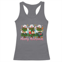 Christmas Nurse Racerback Tank Top Funny Merry Nursemas Pine Tree - Wonder Print Shop