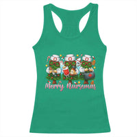 Christmas Nurse Racerback Tank Top Funny Merry Nursemas Pine Tree - Wonder Print Shop