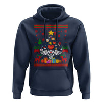 Funny Christmas Healthcare Worker Hoodie Nurses And Doctors Pine Tree - Wonder Print Shop