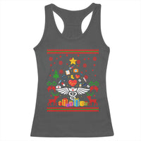 Funny Christmas Healthcare Worker Racerback Tank Top Nurses And Doctors Pine Tree - Wonder Print Shop