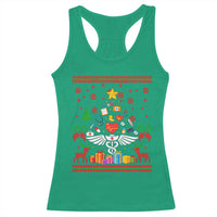 Funny Christmas Healthcare Worker Racerback Tank Top Nurses And Doctors Pine Tree - Wonder Print Shop