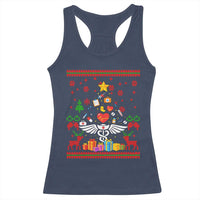Funny Christmas Healthcare Worker Racerback Tank Top Nurses And Doctors Pine Tree - Wonder Print Shop