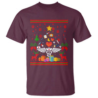 Funny Christmas Healthcare Worker T Shirt Nurses And Doctors Pine Tree - Wonder Print Shop