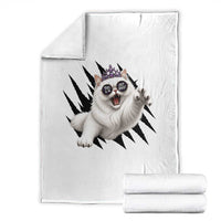 Funny Princess Cat With Featuring Scratch Effect Printed Throw Blanket This Is An Outrage