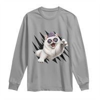 Funny Princess Cat With Featuring Scratch Effect Printed Long Sleeve Shirt This Is An Outrage