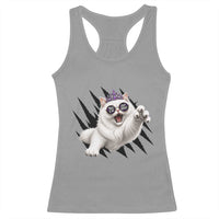 Funny Princess Cat With Featuring Scratch Effect Printed Racerback Tank Top This Is An Outrage
