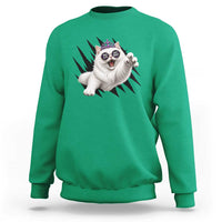Funny Princess Cat With Featuring Scratch Effect Printed Sweatshirt This Is An Outrage