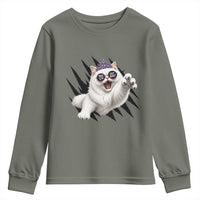 Funny Princess Cat With Featuring Scratch Effect Printed Youth Sweatshirt This Is An Outrage