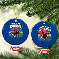 This Is An Outrage Cat Riding Dinosaur Ceramic Ornament Sci-Fi Book Lover Gift