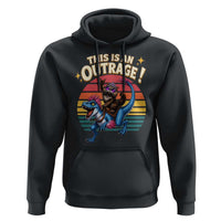 This Is An Outrage Cat Riding Dinosaur Hoodie Sci-Fi Book Lover Gift