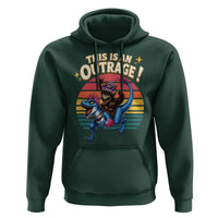 This Is An Outrage Cat Riding Dinosaur Hoodie Sci-Fi Book Lover Gift