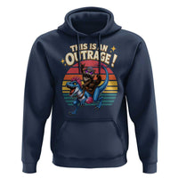 This Is An Outrage Cat Riding Dinosaur Hoodie Sci-Fi Book Lover Gift