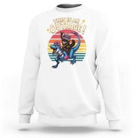 This Is An Outrage Cat Riding Dinosaur Sweatshirt Sci-Fi Book Lover Gift