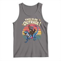 This Is An Outrage Cat Riding Dinosaur Tank Top Sci-Fi Book Lover Gift