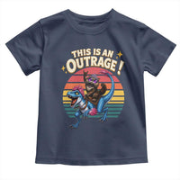 This Is An Outrage Cat Riding Dinosaur Toddler T Shirt Sci-Fi Book Lover Gift