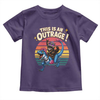 This Is An Outrage Cat Riding Dinosaur Toddler T Shirt Sci-Fi Book Lover Gift