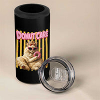 Funny Princess Cat Eating Donut 4 in 1 Can Cooler Tumbler Sci-Fi Book Lover Gift