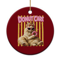 Funny Princess Cat Eating Donut Ceramic Ornament Sci-Fi Book Lover Gift